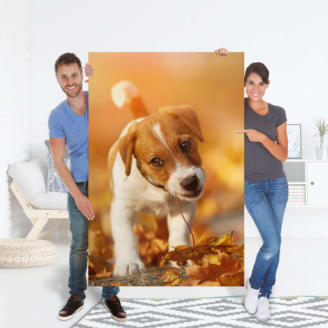 Selbstklebender Folienbogen Jack the Puppy - Größe: 100x150 cm