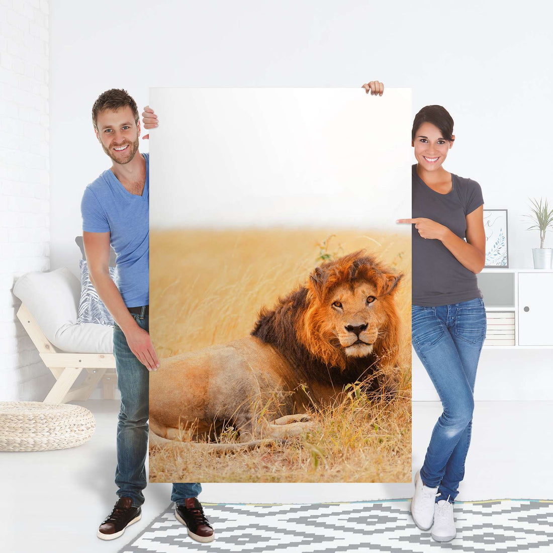 Selbstklebender Folienbogen Lion King - Größe: 100x150 cm