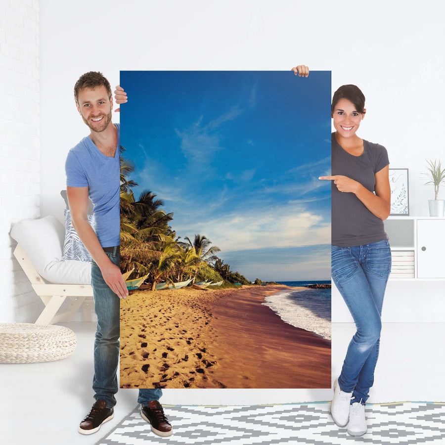 Selbstklebender Folienbogen Longboat Beach - Größe: 100x150 cm