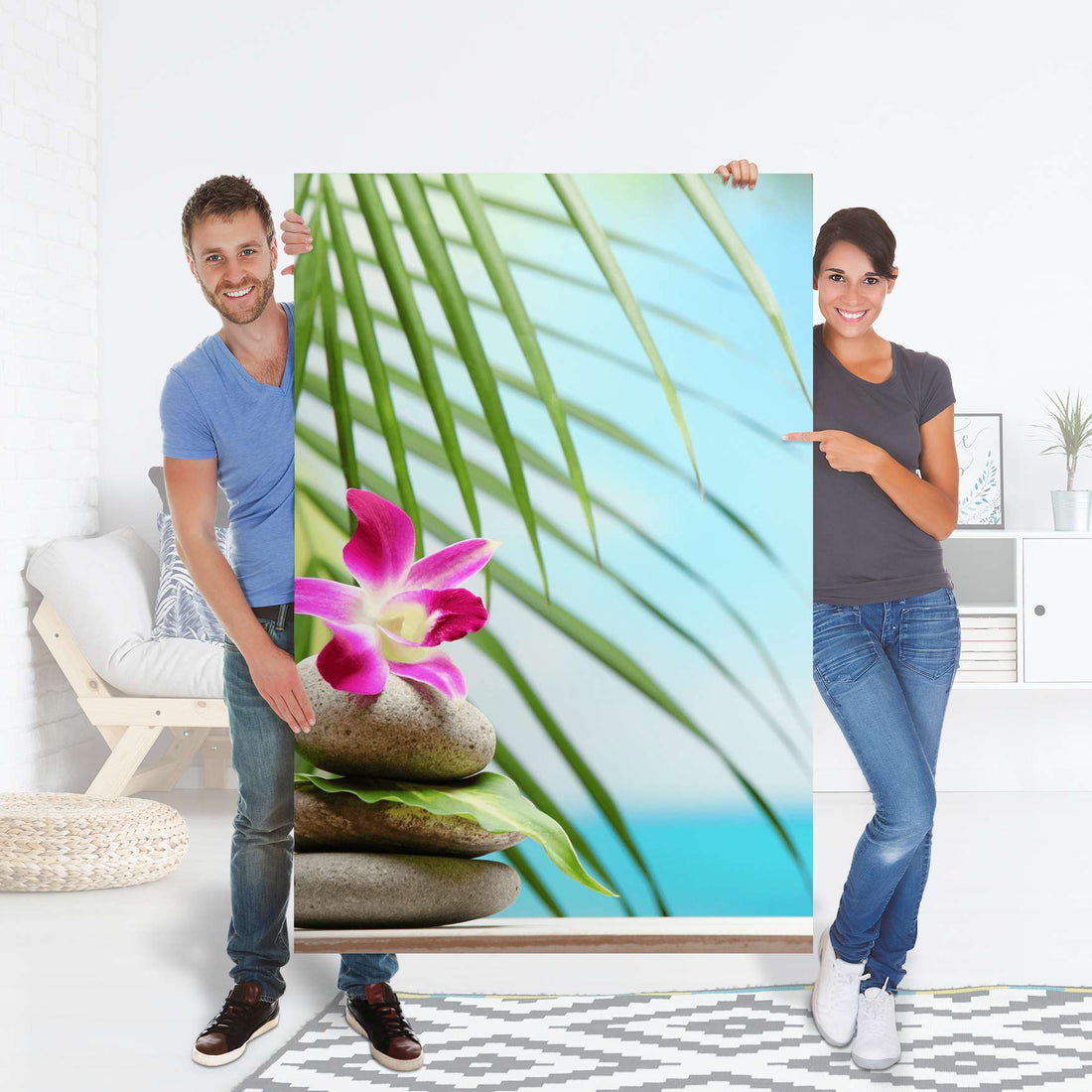 Selbstklebender Folienbogen Lotus Flower - Größe: 100x150 cm