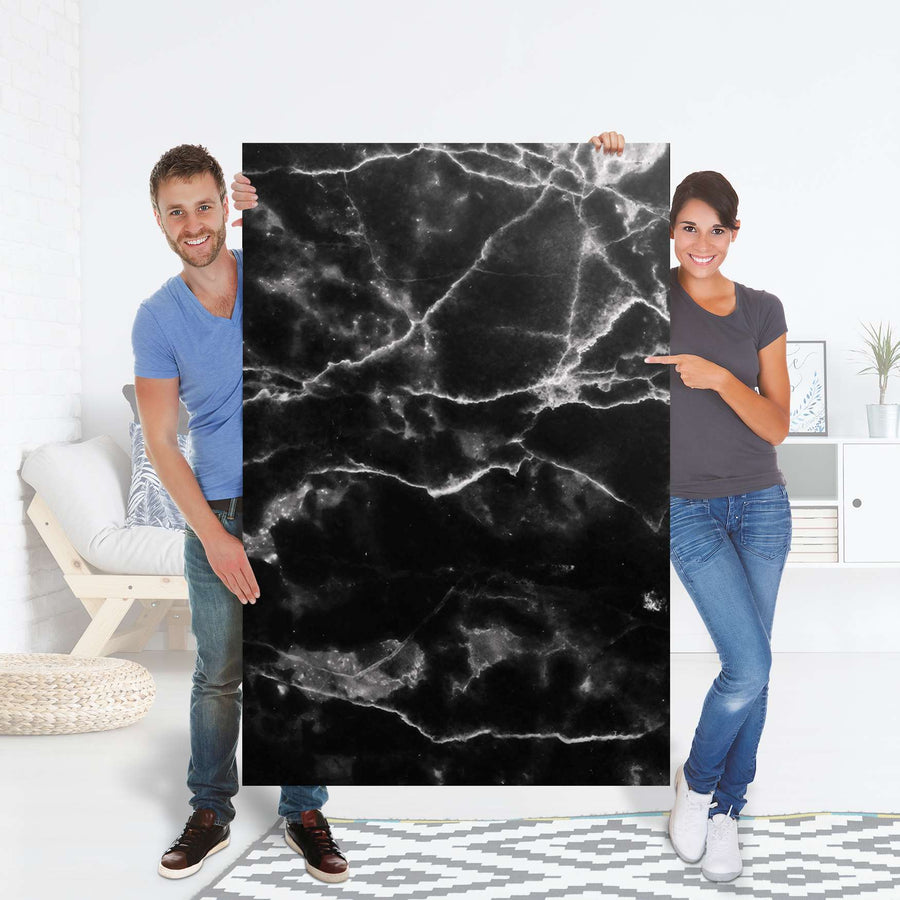 Selbstklebender Folienbogen Marmor schwarz - Größe: 100x150 cm