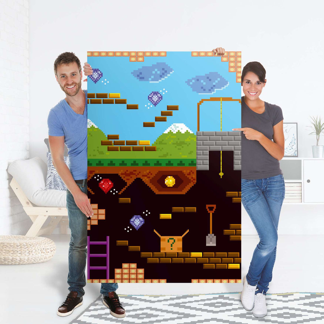 Selbstklebender Folienbogen Pixelmania - Größe: 100x150 cm