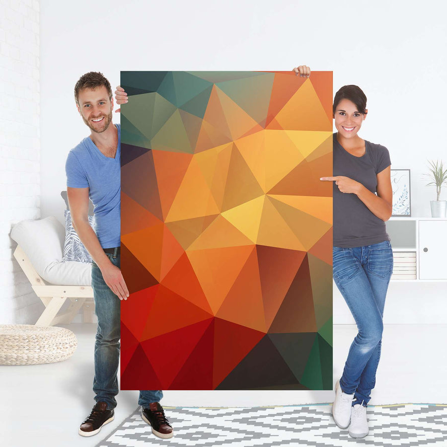 Selbstklebender Folienbogen Polygon - Größe: 100x150 cm