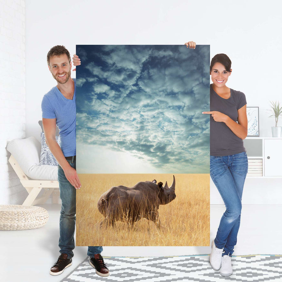 Selbstklebender Folienbogen Rhino - Größe: 100x150 cm