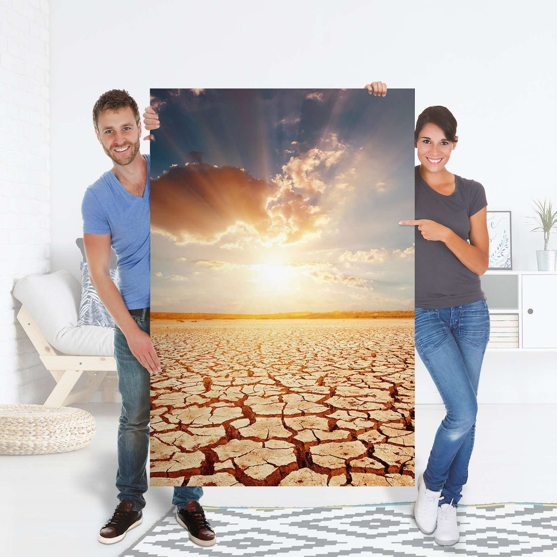 Selbstklebender Folienbogen Savanne - Größe: 100x150 cm