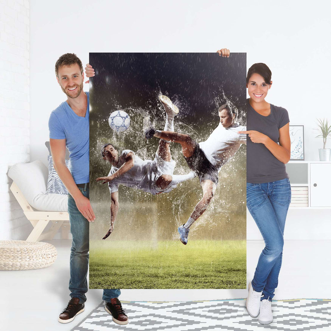 Selbstklebender Folienbogen Soccer - Größe: 100x150 cm