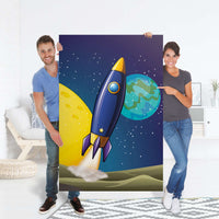 Selbstklebender Folienbogen Space Rocket - Größe: 100x150 cm