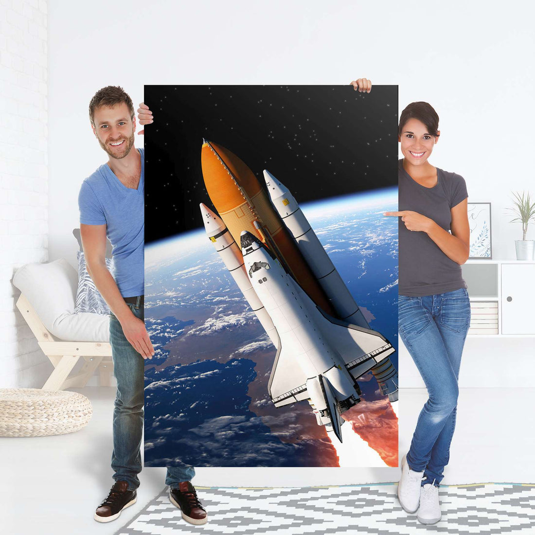 Selbstklebender Folienbogen Space Traveller - Größe: 100x150 cm