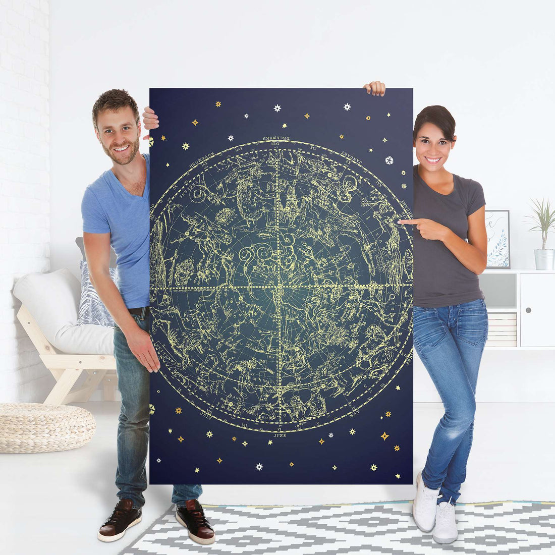 Selbstklebender Folienbogen Sternzeichen - Größe: 100x150 cm