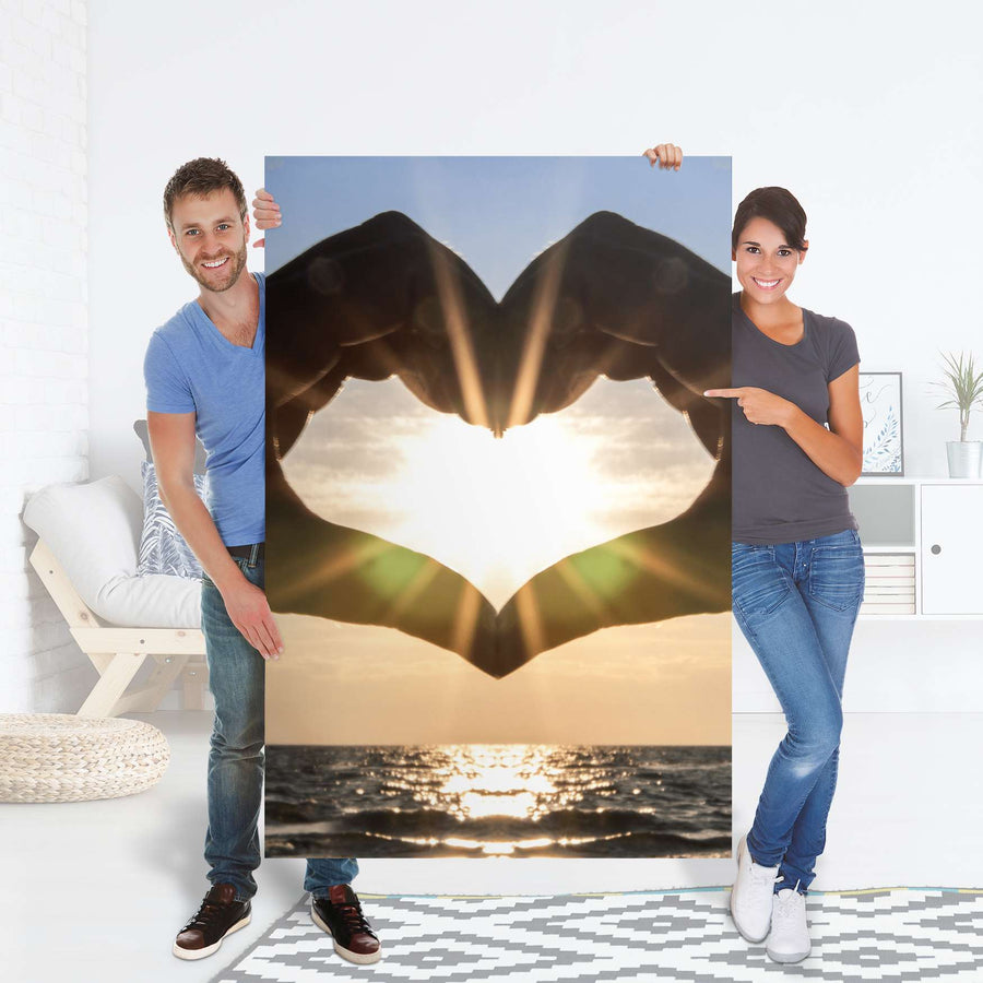 Selbstklebender Folienbogen Sunny Heart - Größe: 100x150 cm
