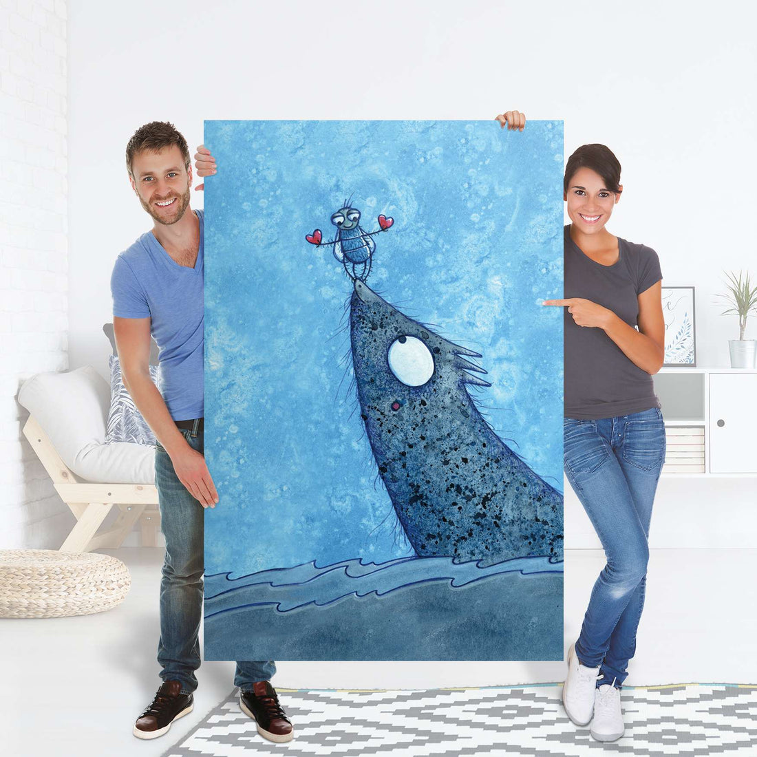 Selbstklebender Folienbogen Verliebter Jongleur - Größe: 100x150 cm