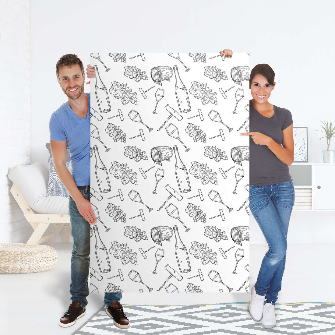 Selbstklebender Folienbogen Vino - Größe: 100x150 cm