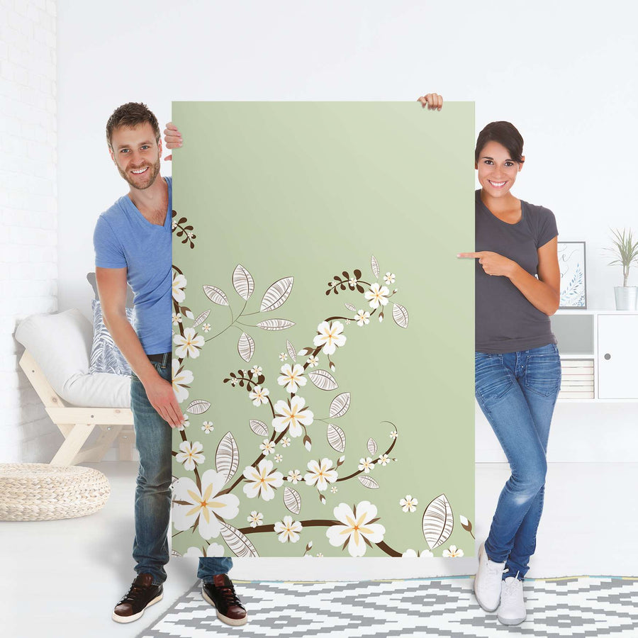 Selbstklebender Folienbogen White Blossoms - Größe: 100x150 cm