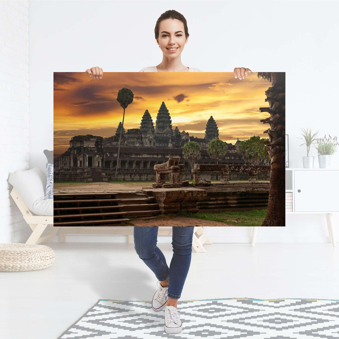 Selbstklebender Folienbogen Angkor Wat - Größe: 120x80 cm