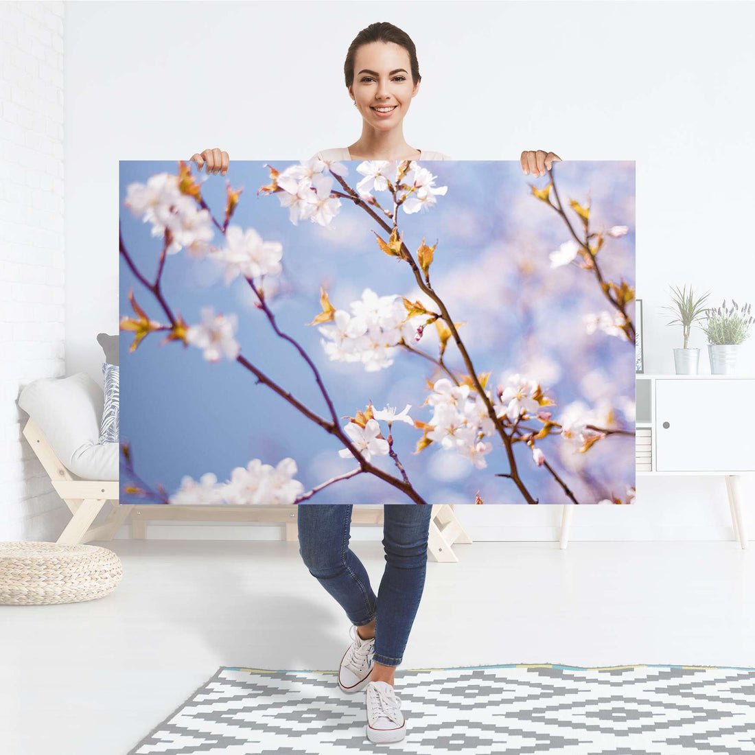 Selbstklebender Folienbogen Apple Blossoms - Größe: 120x80 cm