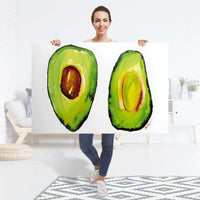 Selbstklebender Folienbogen Avocado halb und halb - Größe: 120x80 cm