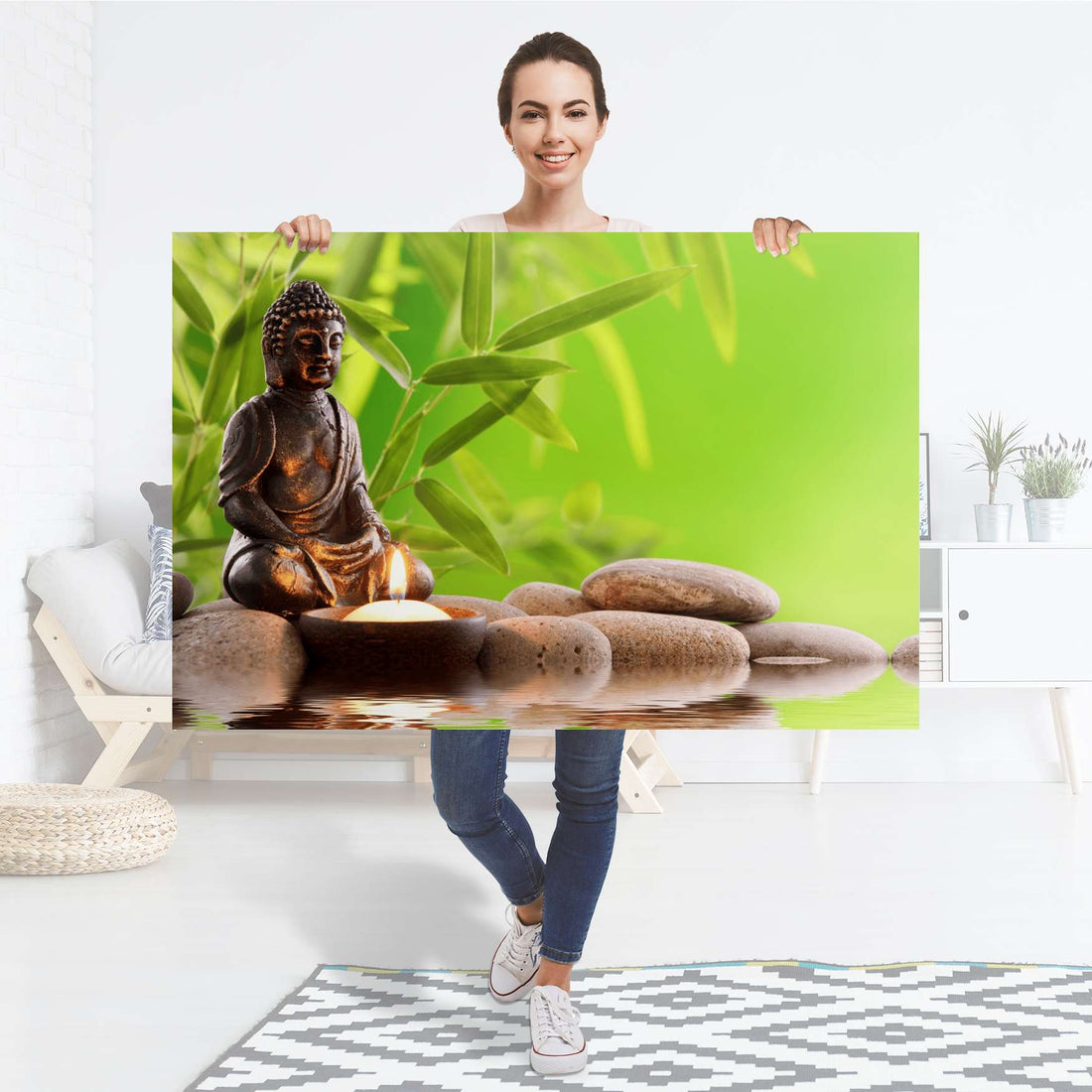 Selbstklebender Folienbogen Buddha Zen - Größe: 120x80 cm