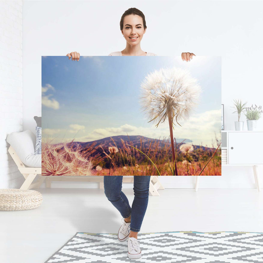 Selbstklebender Folienbogen Dandelion - Größe: 120x80 cm