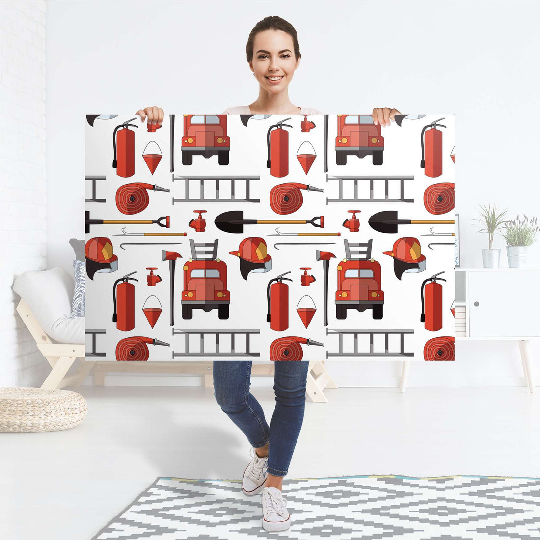 Selbstklebender Folienbogen Firefighter - Größe: 120x80 cm