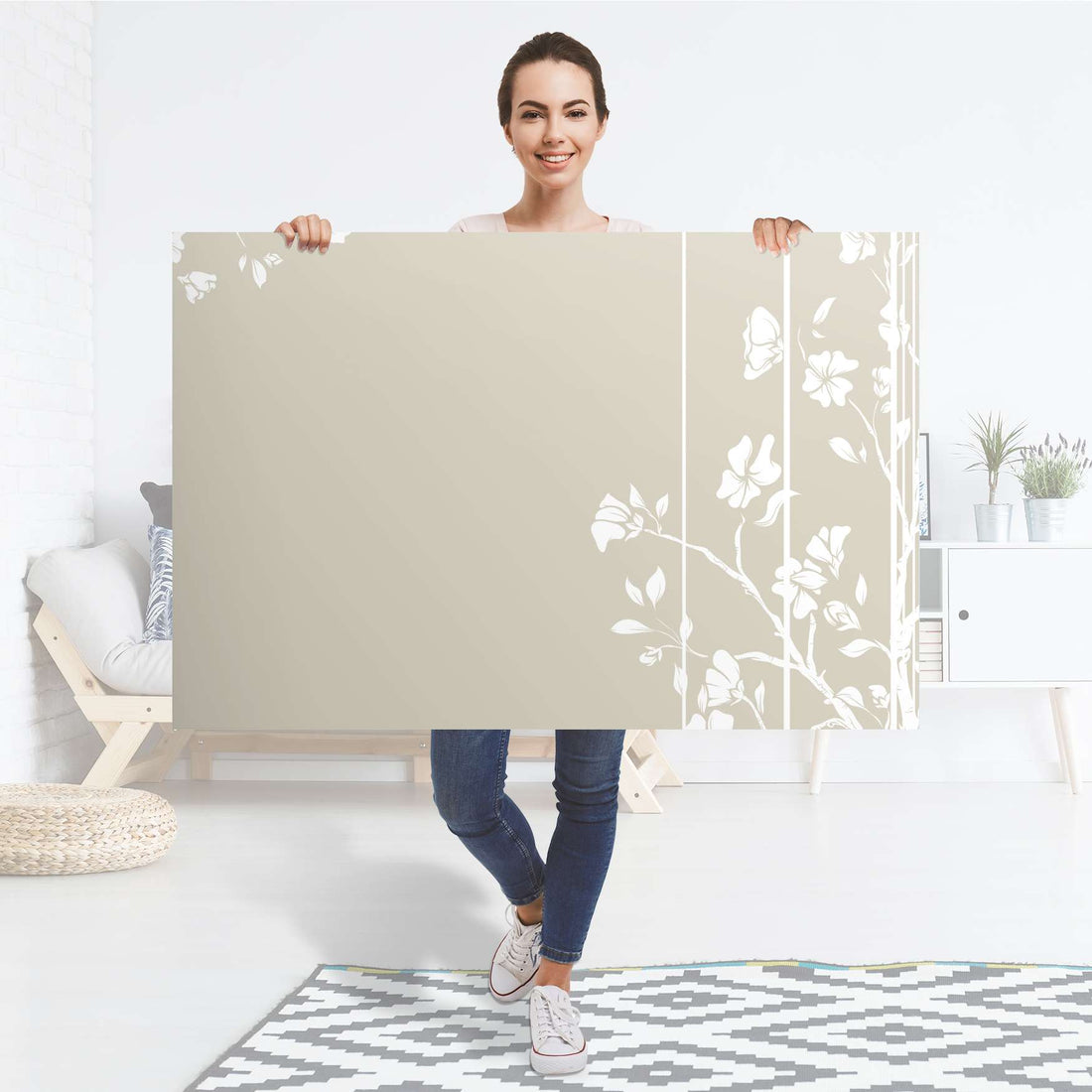 Selbstklebender Folienbogen Florals Plain 3 - Größe: 120x80 cm