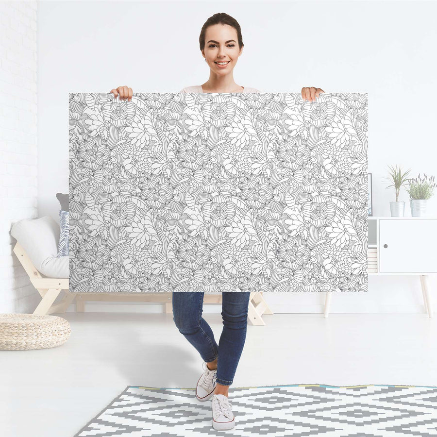 Selbstklebender Folienbogen Flower Lines 2 - Größe: 120x80 cm