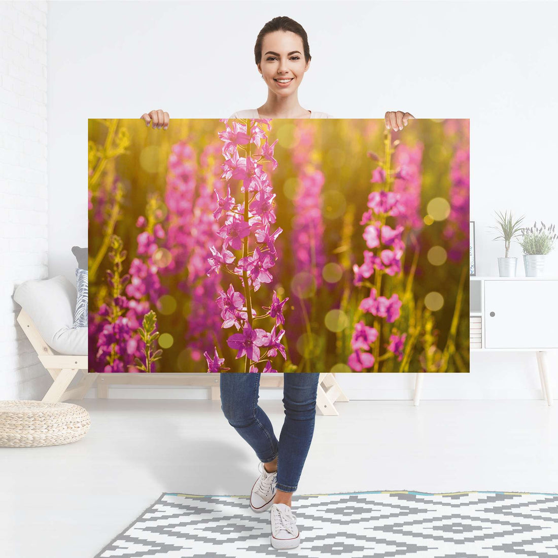 Selbstklebender Folienbogen Flower Meadow - Größe: 120x80 cm