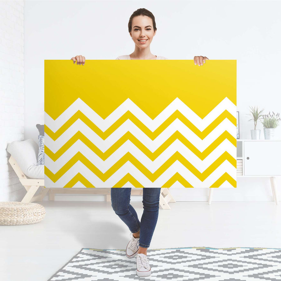 Selbstklebender Folienbogen Gelbe Zacken - Größe: 120x80 cm