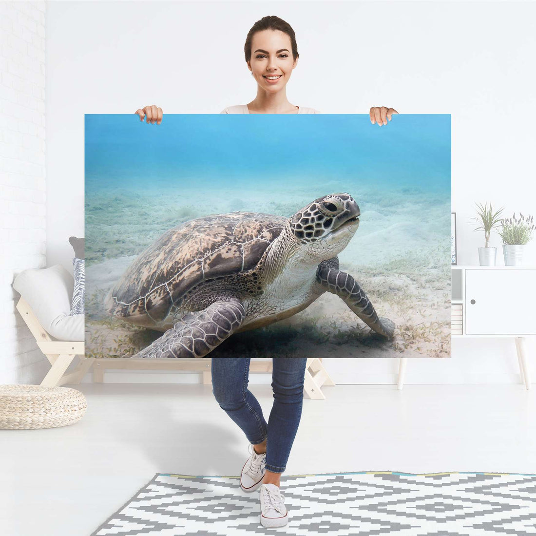Selbstklebender Folienbogen Green Sea Turtle - Größe: 120x80 cm