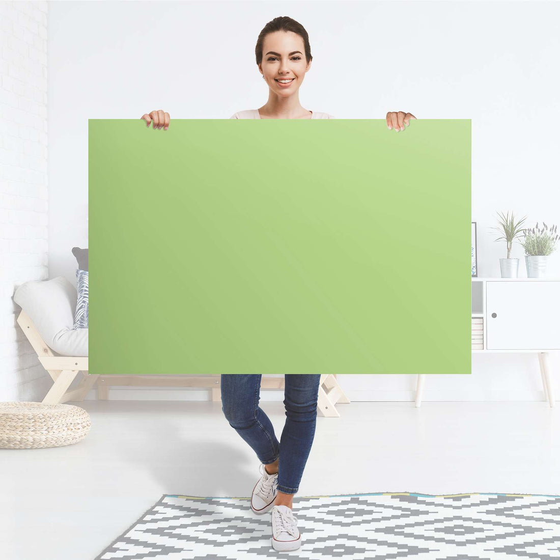 Selbstklebender Folienbogen Hellgrün Light - Größe: 120x80 cm