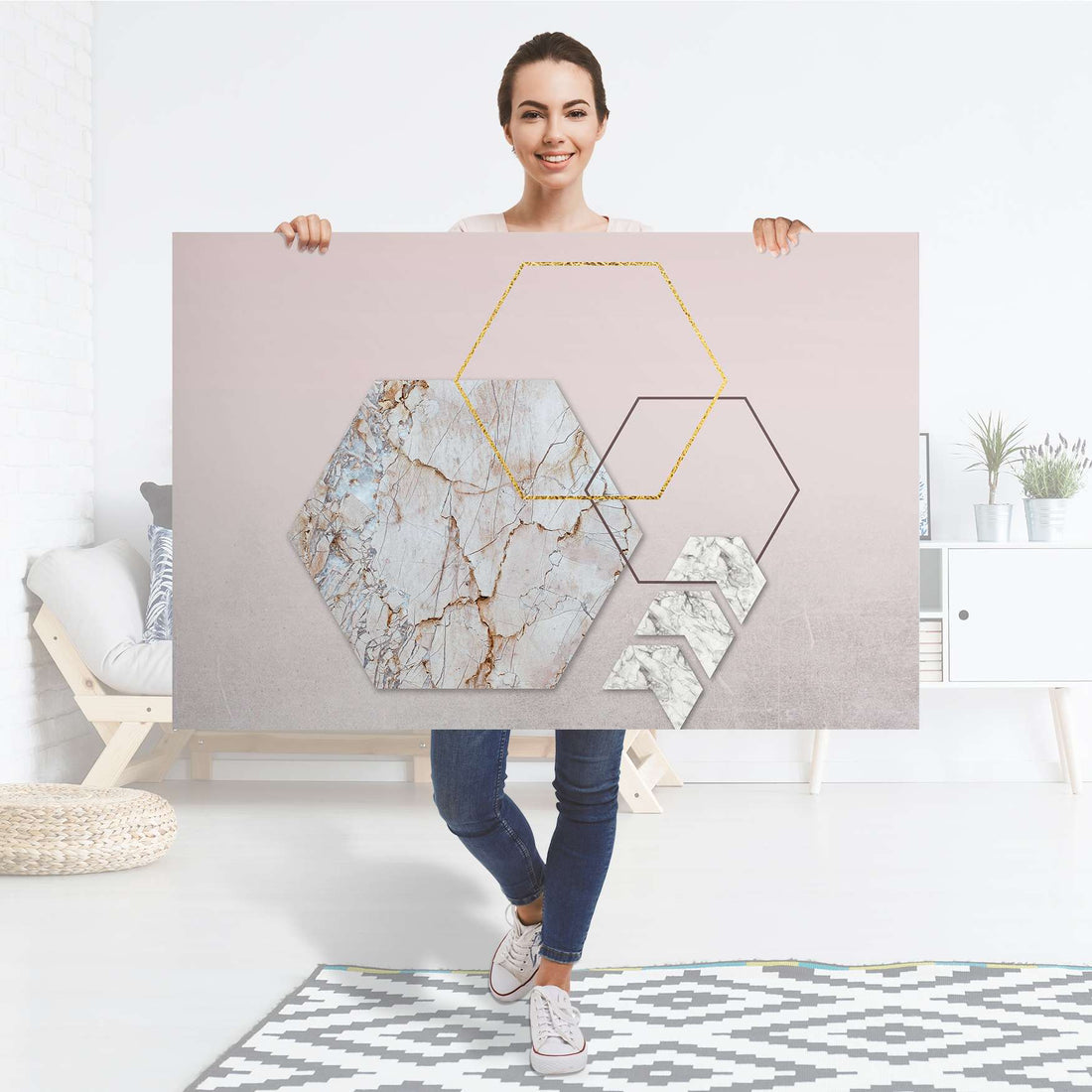Folienbogen - 120x80 cm - Hexagon – creatisto