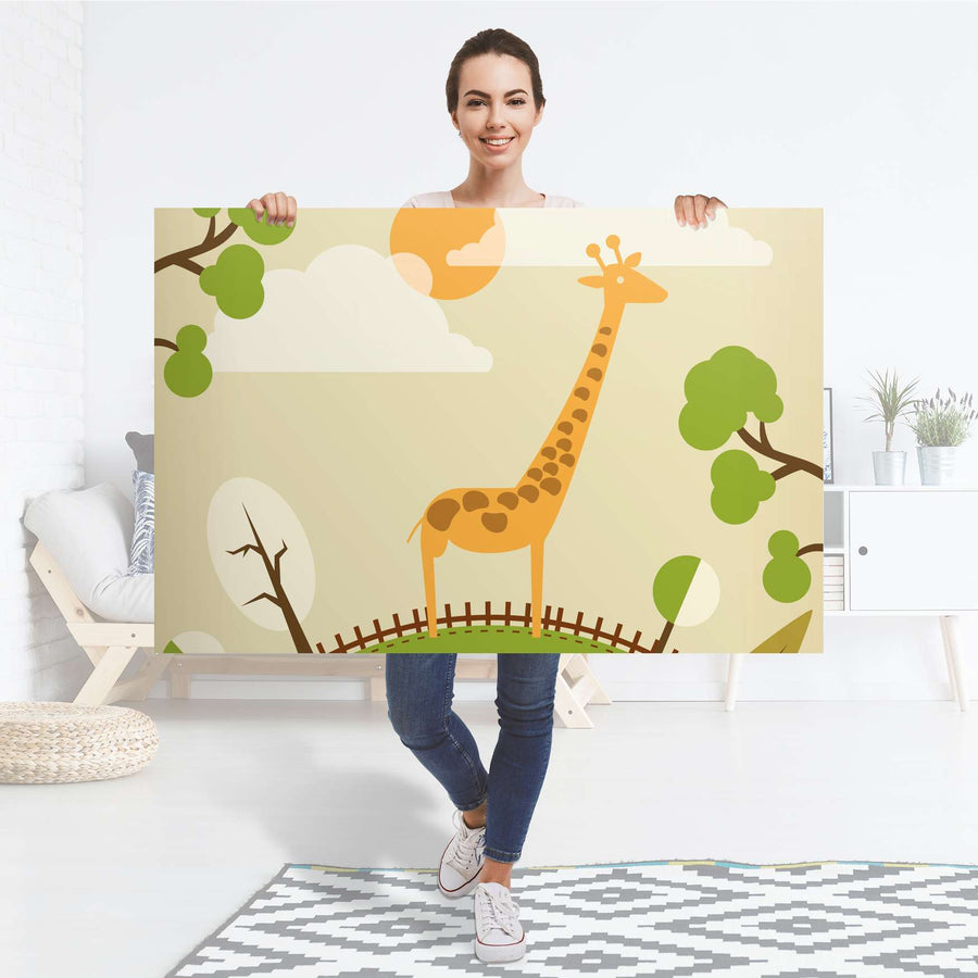 Selbstklebender Folienbogen Mountain Giraffe - Größe: 120x80 cm