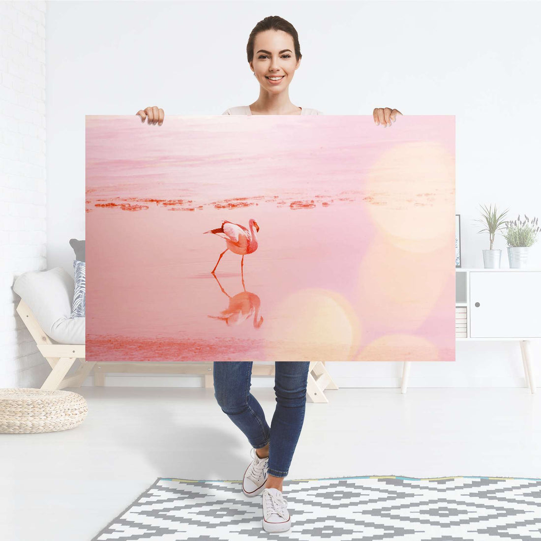 Selbstklebender Folienbogen Mr. Flamingo - Größe: 120x80 cm