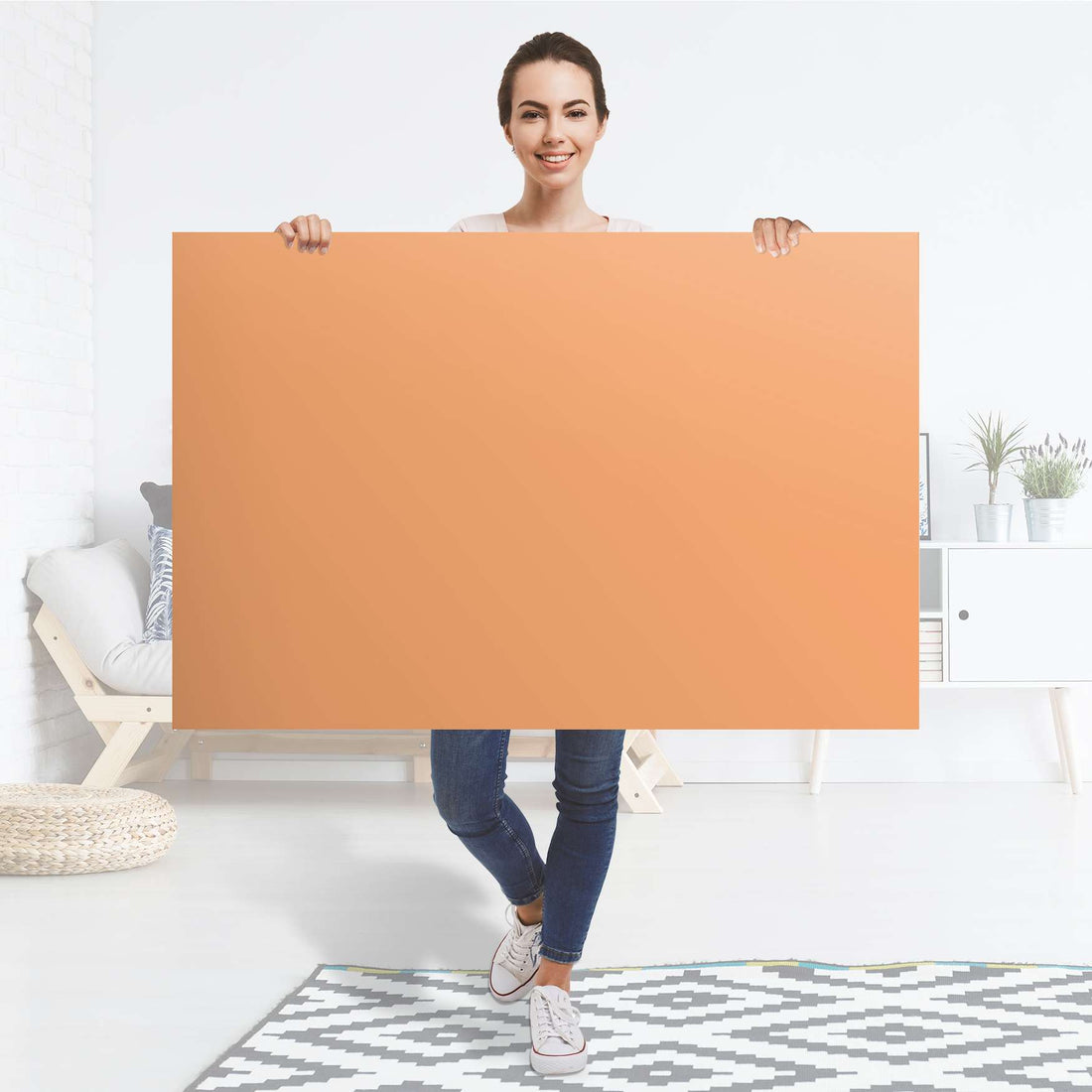 Selbstklebender Folienbogen Orange Light - Größe: 120x80 cm