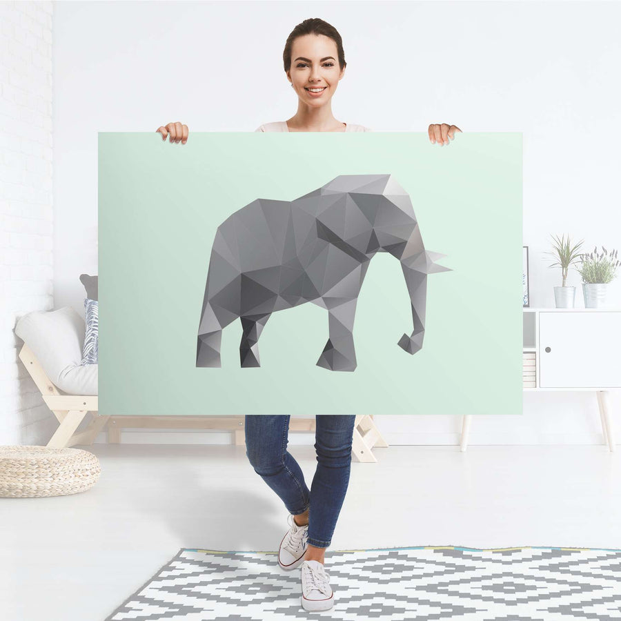 Selbstklebender Folienbogen Origami Elephant - Größe: 120x80 cm