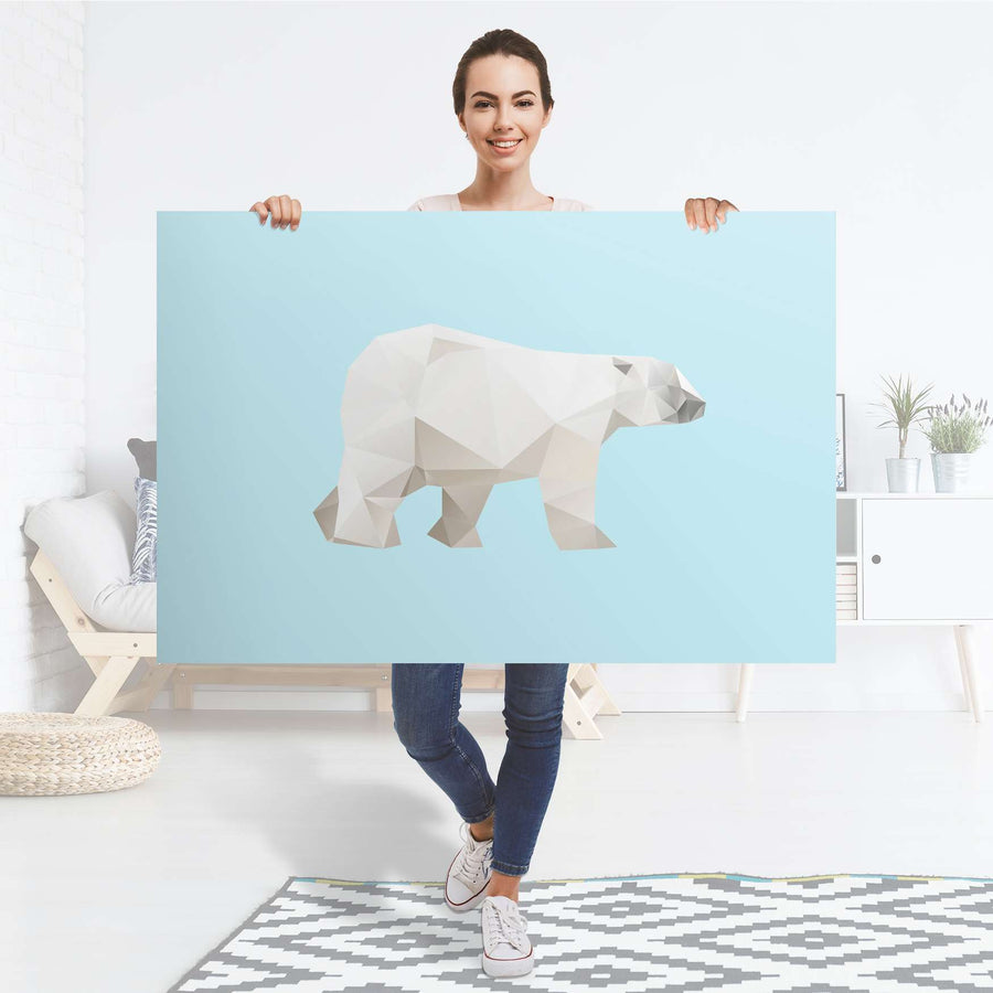 Selbstklebender Folienbogen Origami Polar Bear - Größe: 120x80 cm