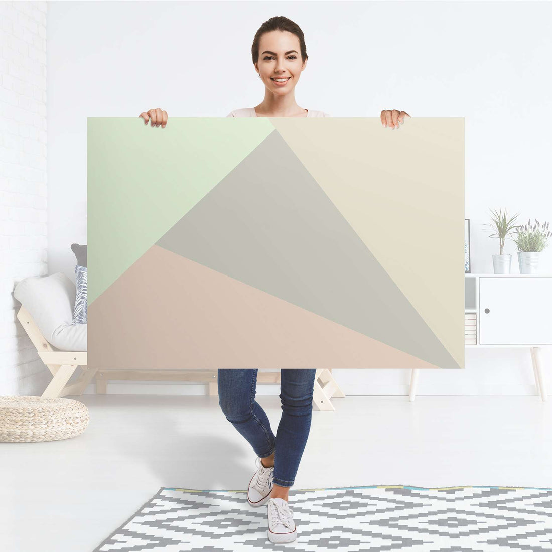 Selbstklebender Folienbogen Pastell Geometrik - Größe: 120x80 cm