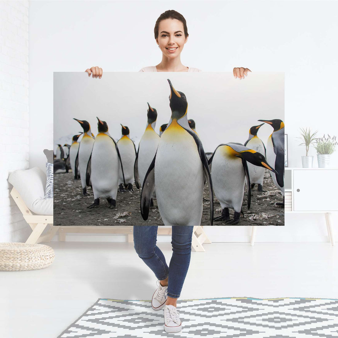 Selbstklebender Folienbogen Penguin Family - Größe: 120x80 cm