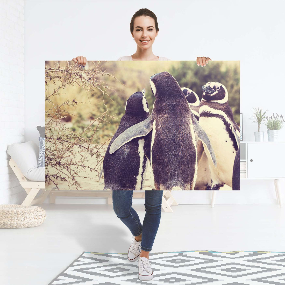 Selbstklebender Folienbogen Pingu Friendship - Größe: 120x80 cm