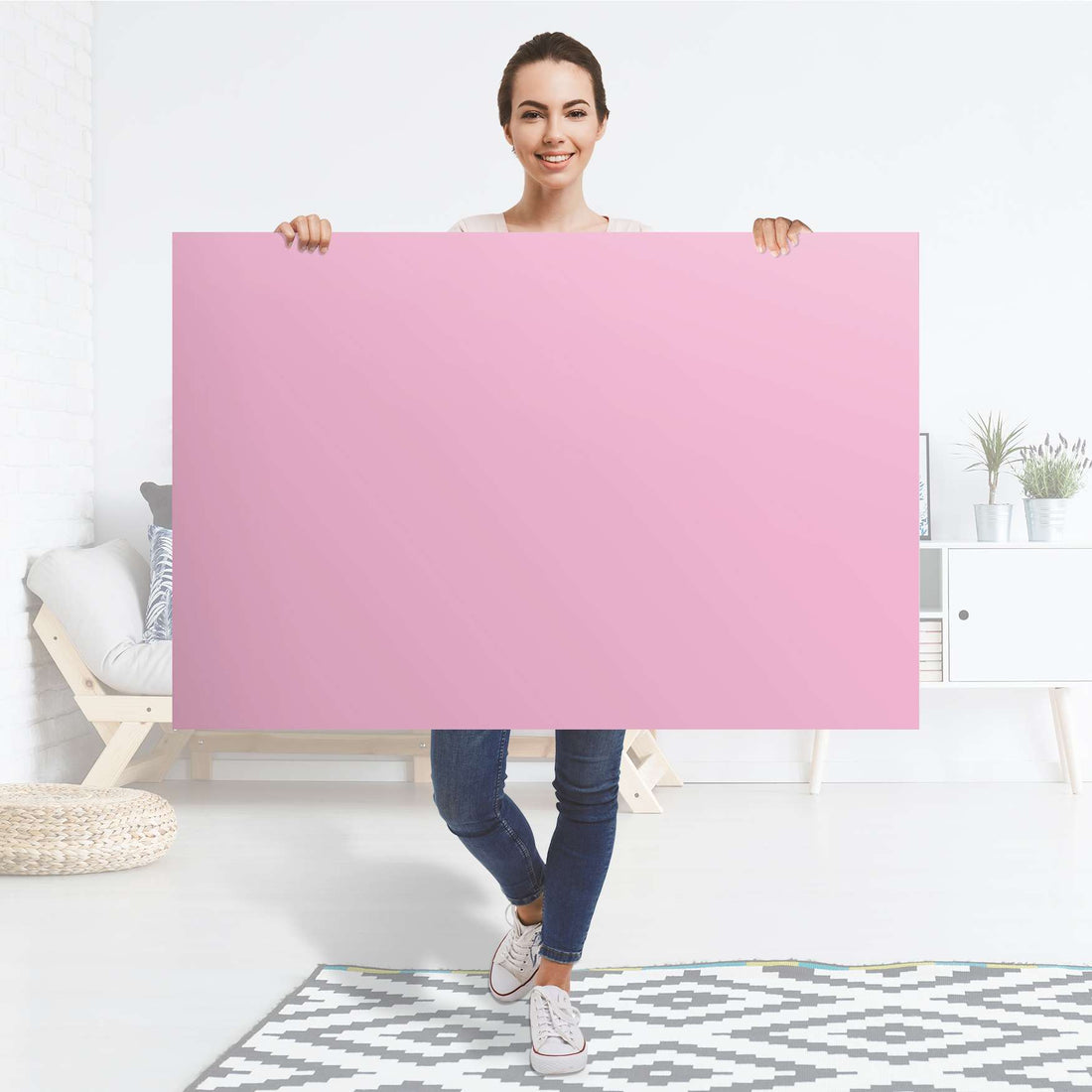 Selbstklebender Folienbogen Pink Light - Größe: 120x80 cm