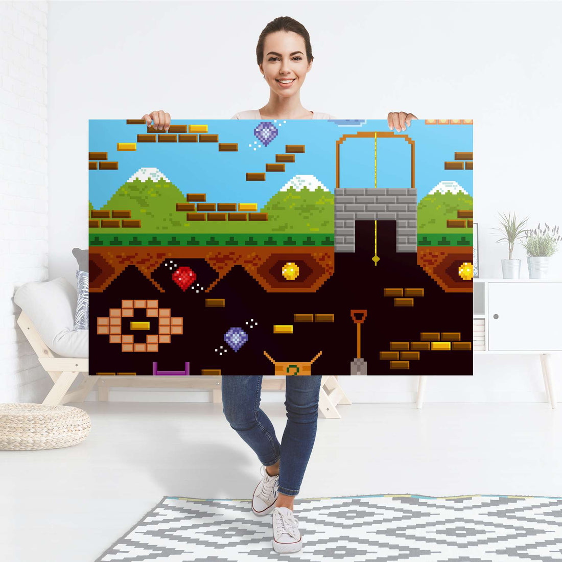 Selbstklebender Folienbogen Pixelmania - Größe: 120x80 cm