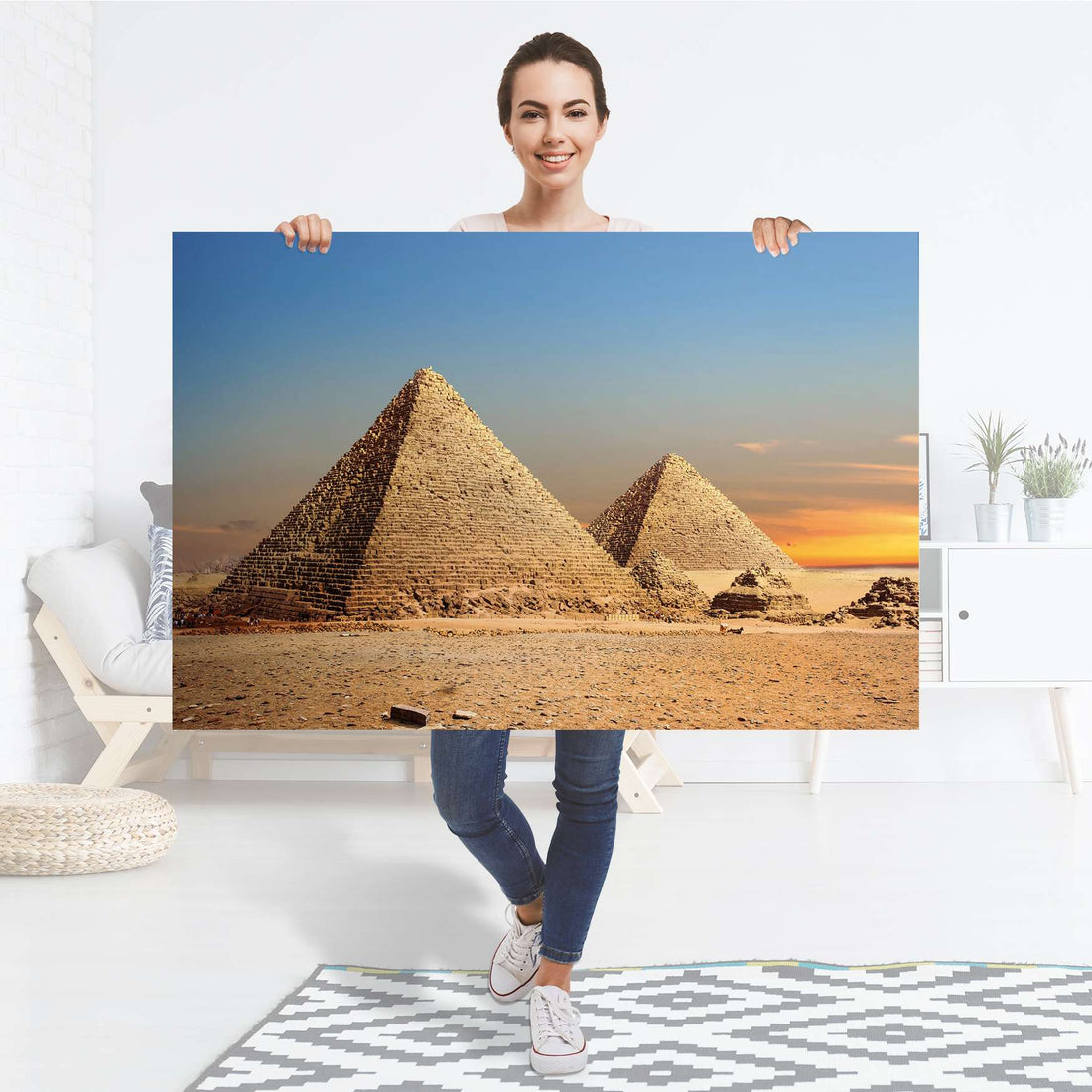 Selbstklebender Folienbogen Pyramids - Größe: 120x80 cm
