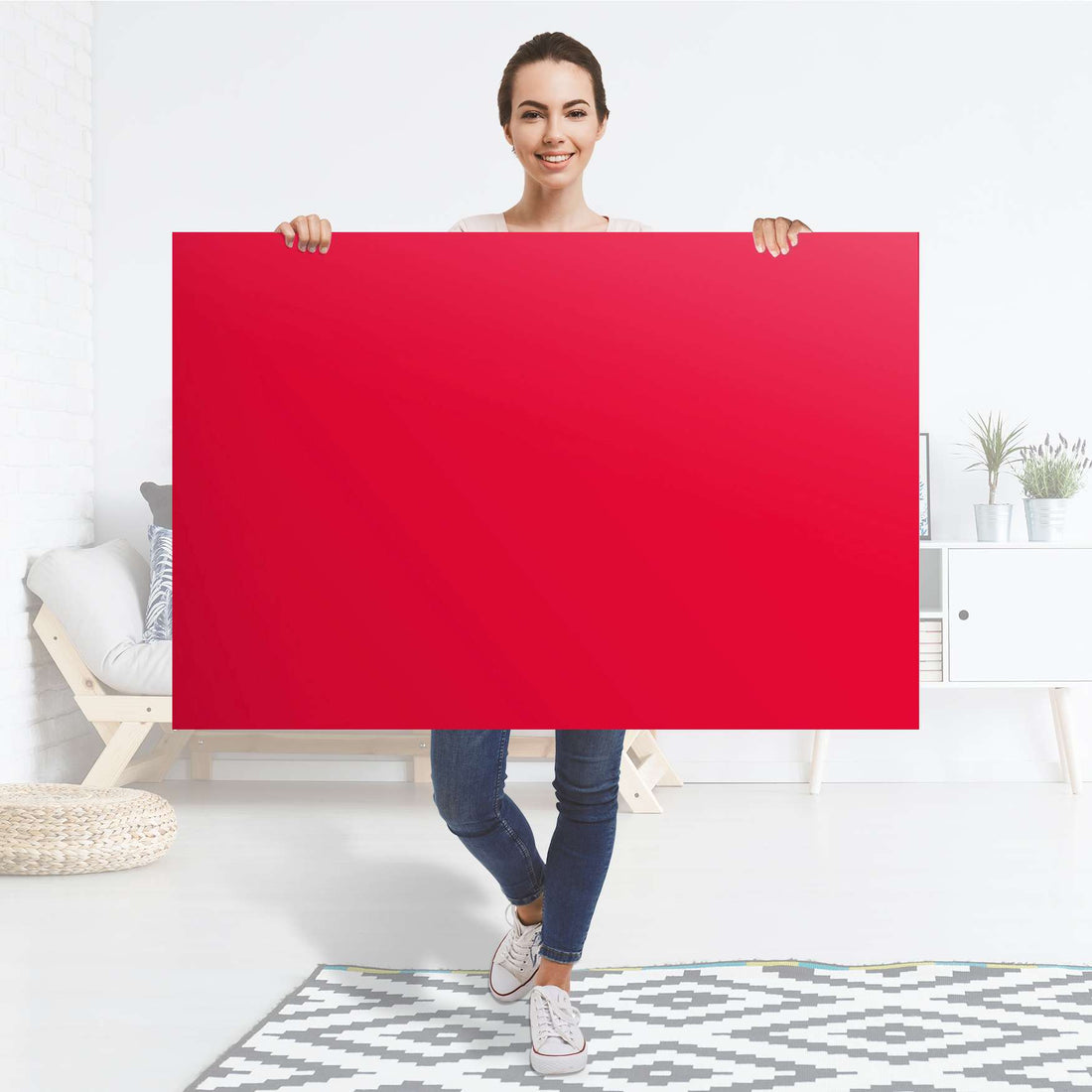 Selbstklebender Folienbogen Rot Light - Größe: 120x80 cm