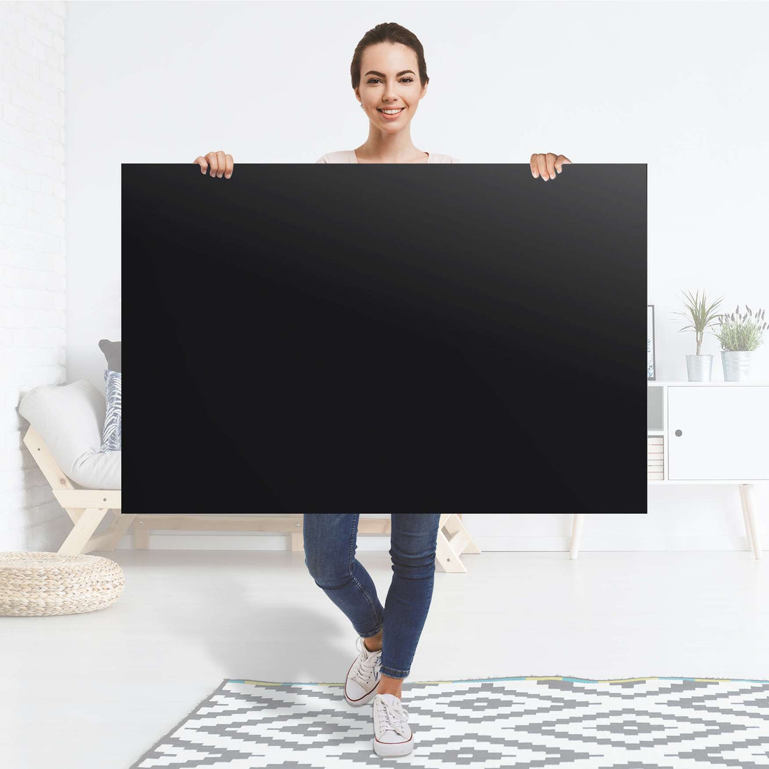 Selbstklebender Folienbogen Schwarz - Größe: 120x80 cm