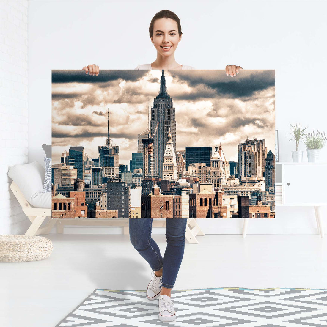 Selbstklebender Folienbogen Skyline NYC - Größe: 120x80 cm