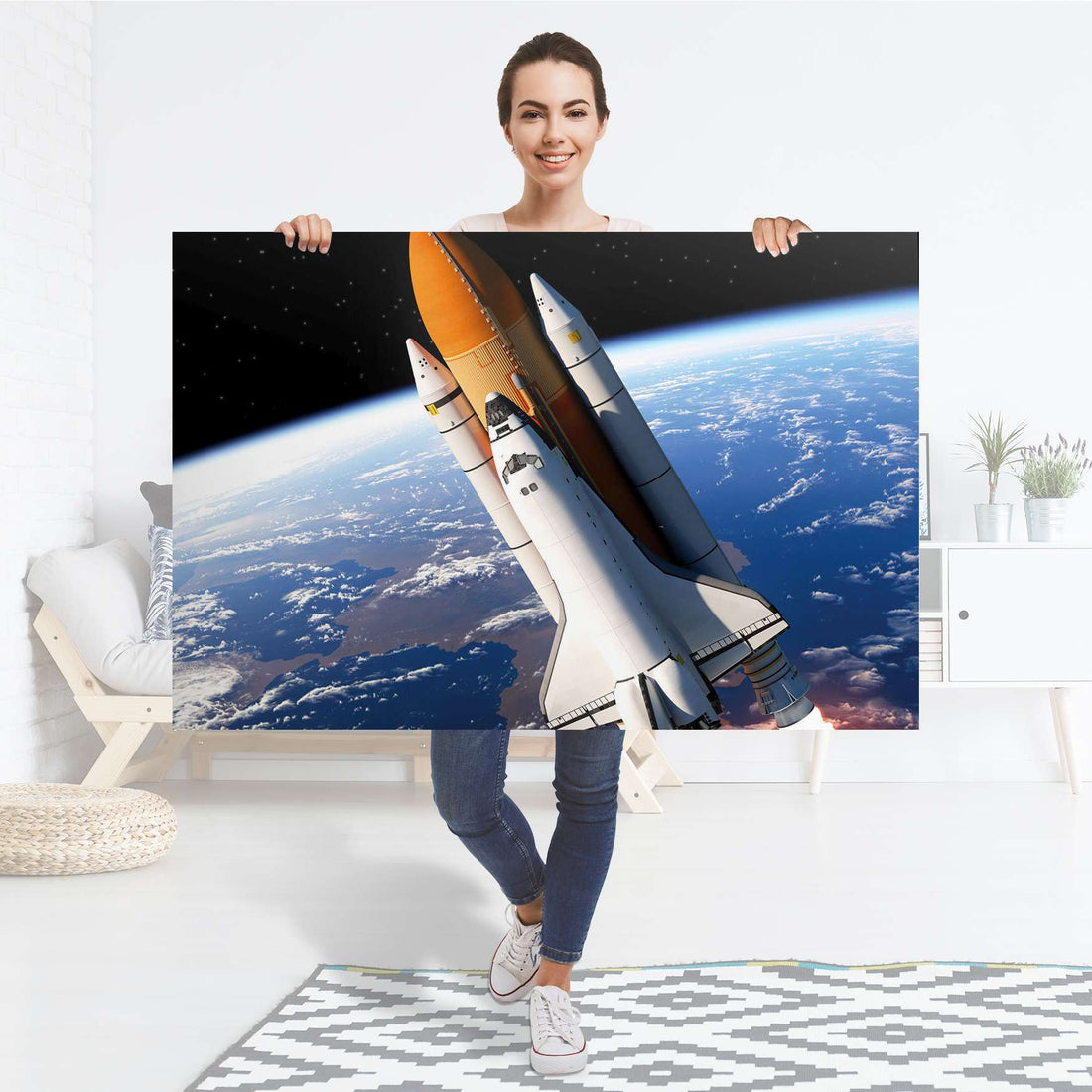 Selbstklebender Folienbogen Space Traveller - Größe: 120x80 cm