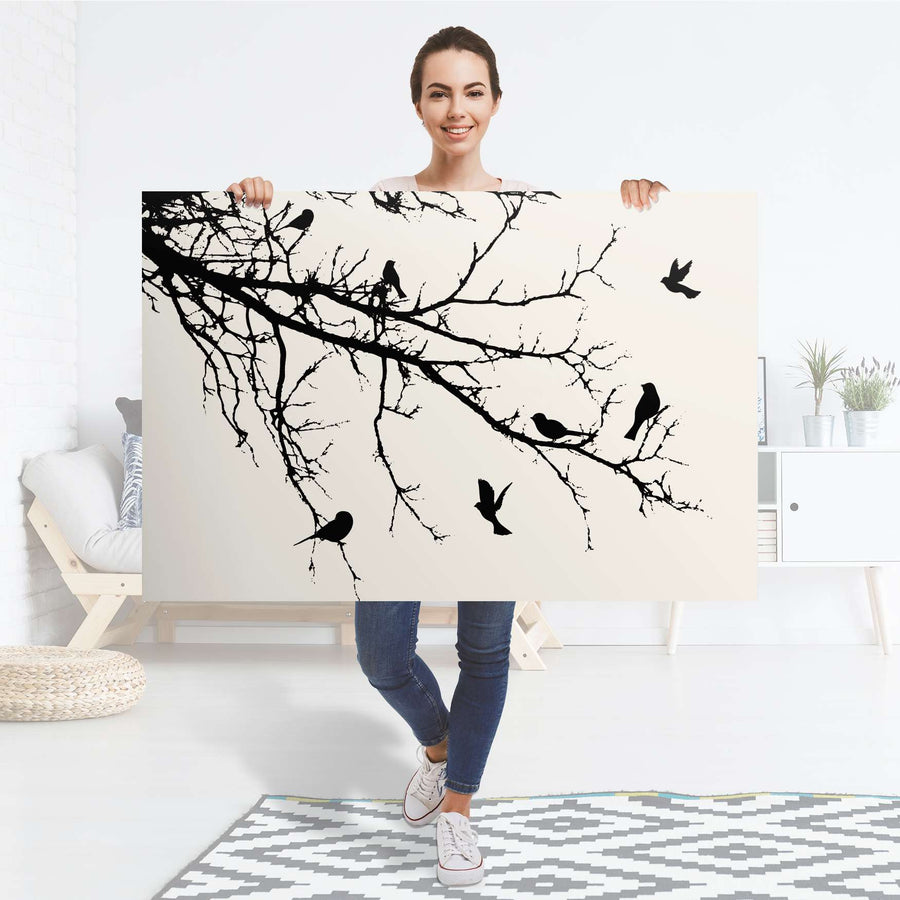 Selbstklebender Folienbogen Tree and Birds 1 - Größe: 120x80 cm