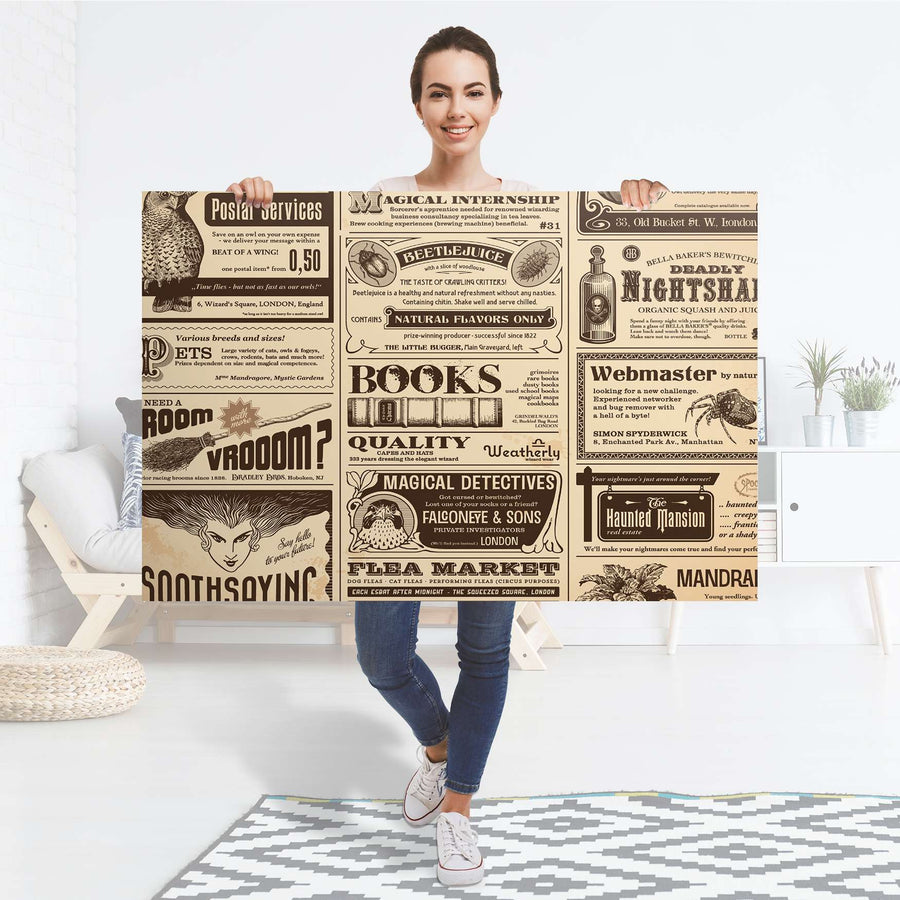 Selbstklebender Folienbogen Vintage Newspaper - Größe: 120x80 cm