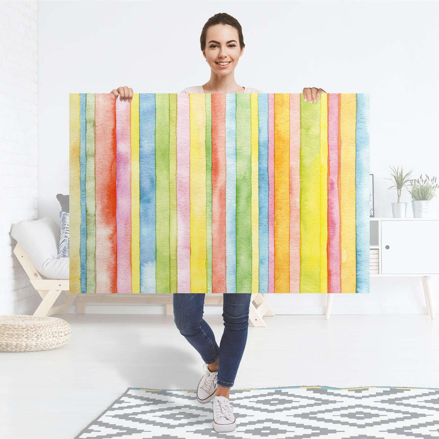 Selbstklebender Folienbogen Watercolor Stripes - Größe: 120x80 cm