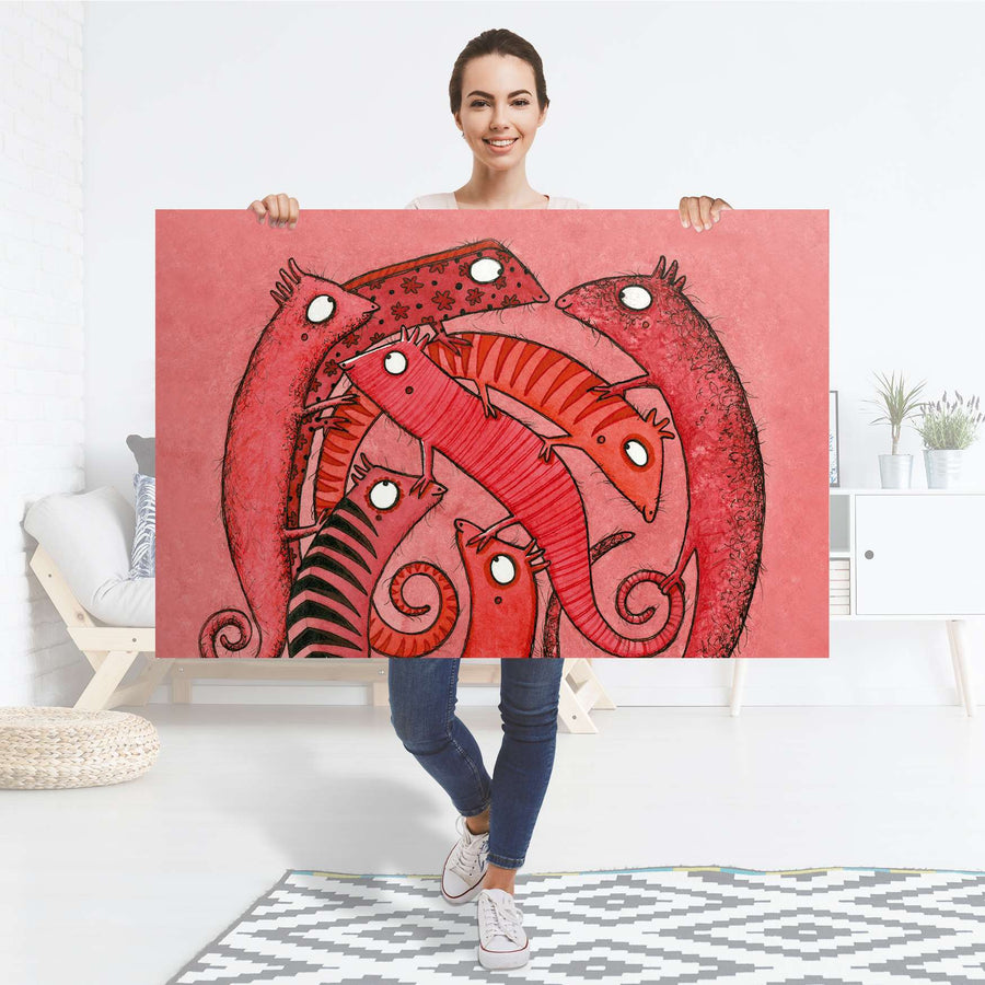 Selbstklebender Folienbogen Wer mit wem - Größe: 120x80 cm