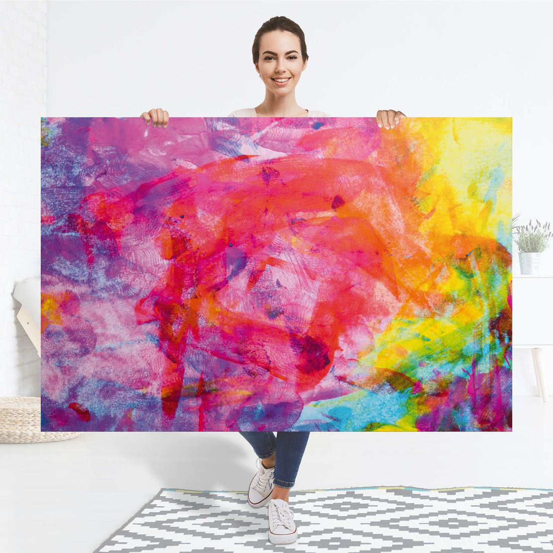 Selbstklebender Folienbogen Abstract Watercolor - Größe: 150x100 cm